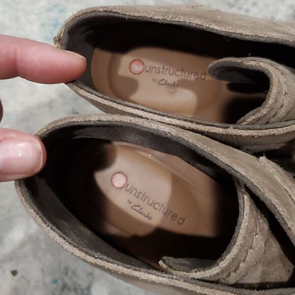 Clarks Tan Suede Heeled Ankle Boots - Picture 7 of 12